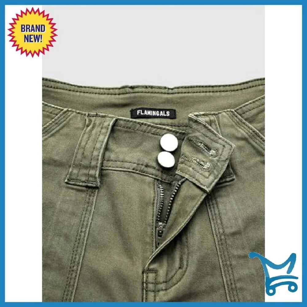Straight Leg Mid Rise Casual Pants 97% Cotton 3% Spandex Comfort Fit